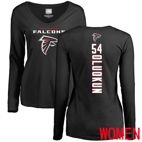 Atlanta Falcons Black Women Foye Oluokun Backer NFL Football #54 Long Sleeve T Shirt